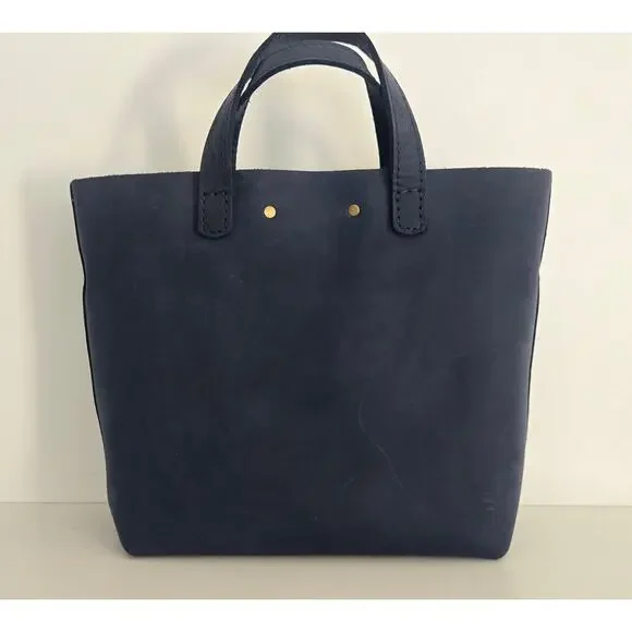 Portland Leather Goods Mini Tote Crossbody Deep Water Navy Blue - Picture 4 of 7